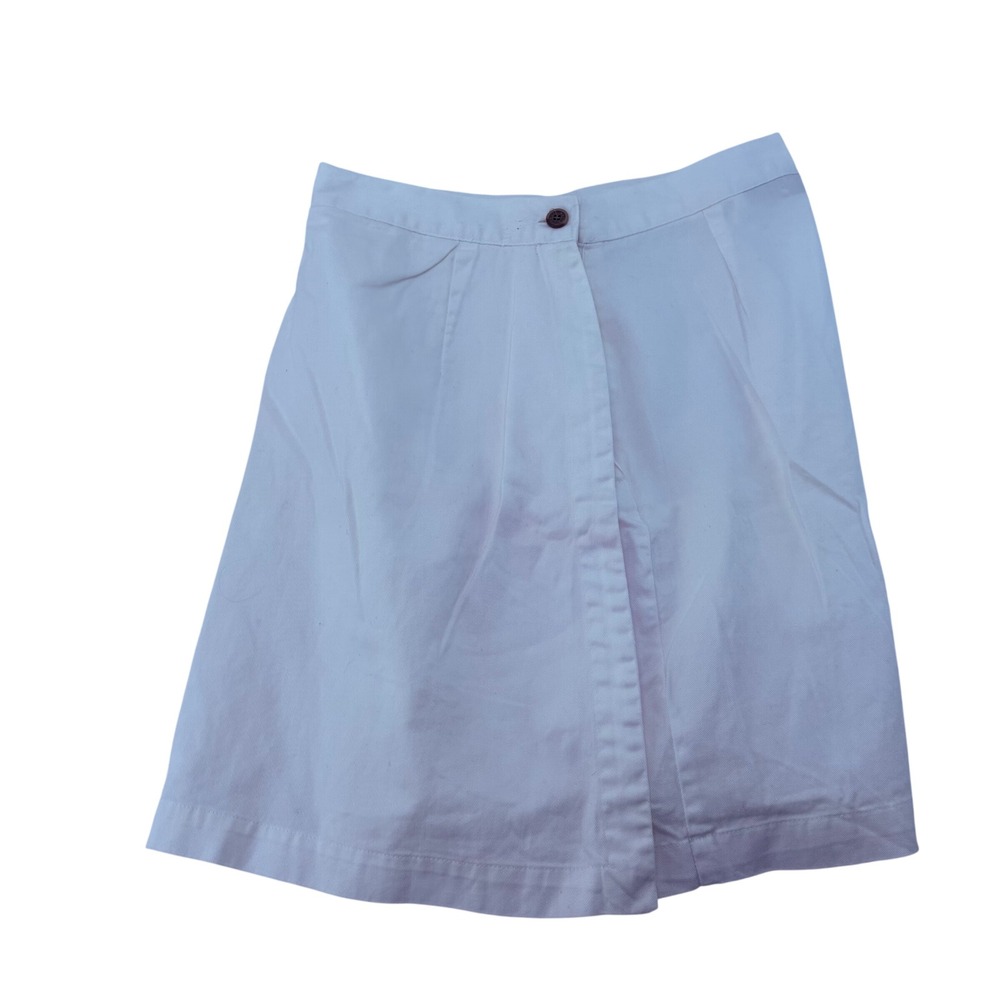 White Stag Vintage White Cotton Twill‎ Mock Wrap Skort Shorts Size 6 High Waist
